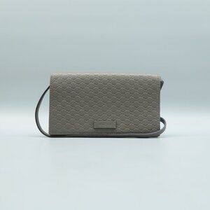 GUCCI Grey Grey Leather Shoulder Bag